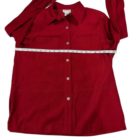 Alfred Dunner Women Crimson 6 Button Long Sleeve Shirt Jacket Shackwt Sz 12 EUC - Picture 6 of 12